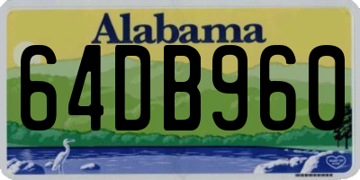 AL license plate 64DB960