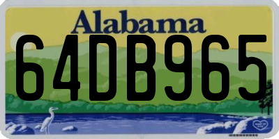 AL license plate 64DB965