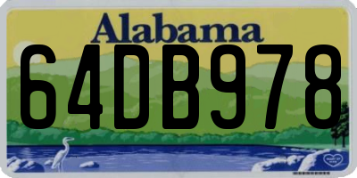 AL license plate 64DB978