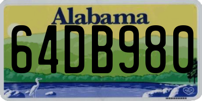 AL license plate 64DB980