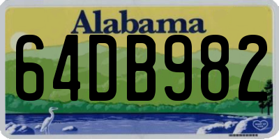 AL license plate 64DB982