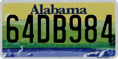AL license plate 64DB984