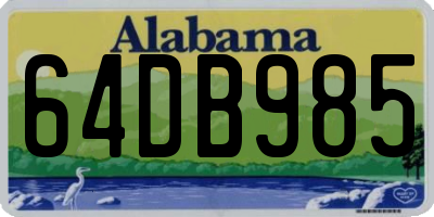 AL license plate 64DB985