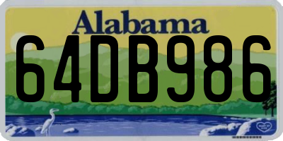 AL license plate 64DB986