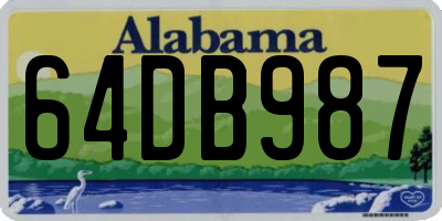 AL license plate 64DB987