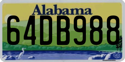 AL license plate 64DB988