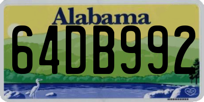 AL license plate 64DB992