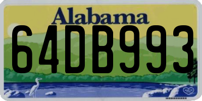 AL license plate 64DB993
