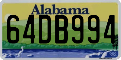 AL license plate 64DB994