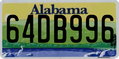 AL license plate 64DB996