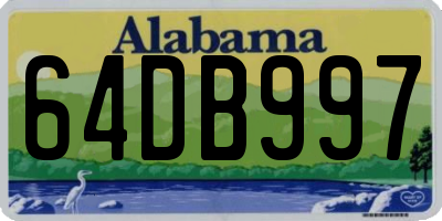 AL license plate 64DB997