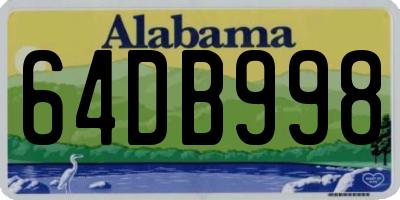 AL license plate 64DB998