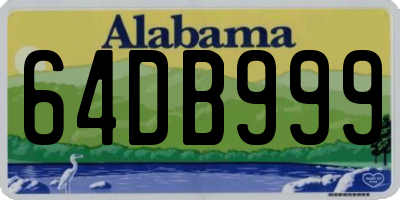 AL license plate 64DB999