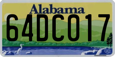 AL license plate 64DC017