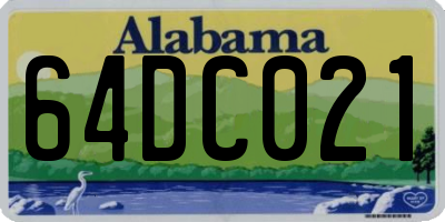 AL license plate 64DC021