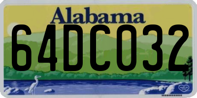 AL license plate 64DC032