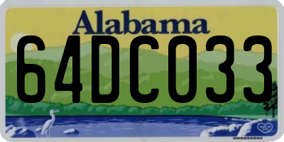 AL license plate 64DC033