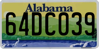 AL license plate 64DC039