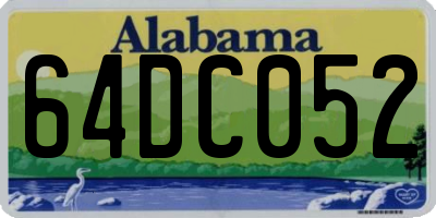 AL license plate 64DC052