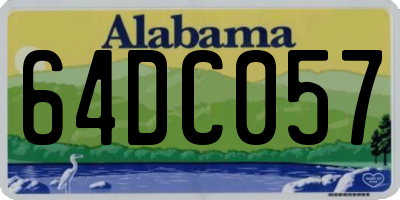 AL license plate 64DC057