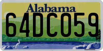 AL license plate 64DC059