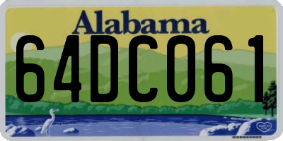 AL license plate 64DC061
