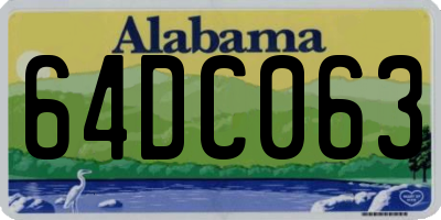 AL license plate 64DC063