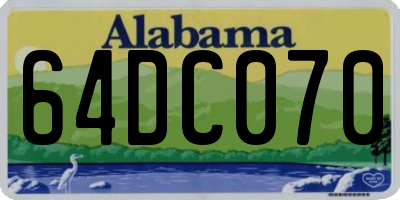 AL license plate 64DC070