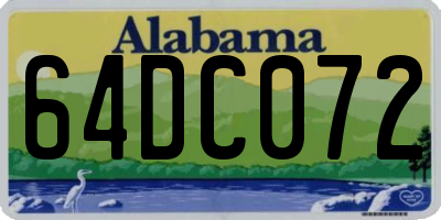 AL license plate 64DC072