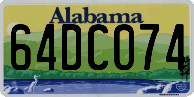 AL license plate 64DC074