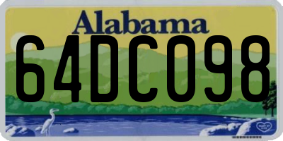 AL license plate 64DC098