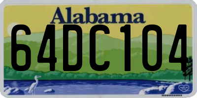 AL license plate 64DC104