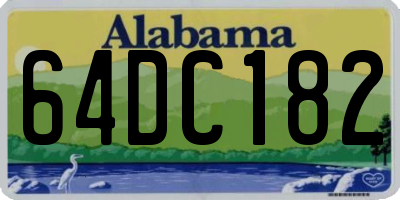 AL license plate 64DC182