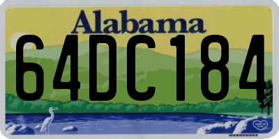 AL license plate 64DC184