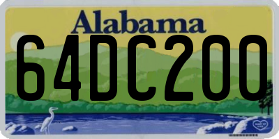 AL license plate 64DC200