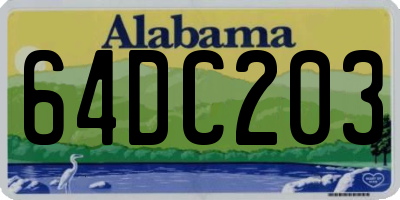 AL license plate 64DC203