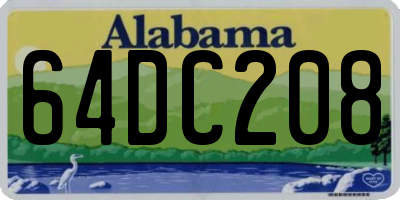 AL license plate 64DC208