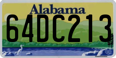 AL license plate 64DC213