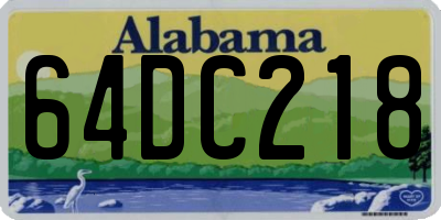 AL license plate 64DC218