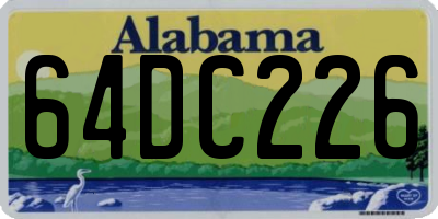 AL license plate 64DC226