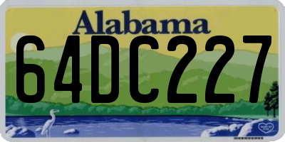 AL license plate 64DC227