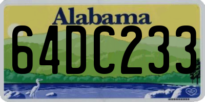 AL license plate 64DC233