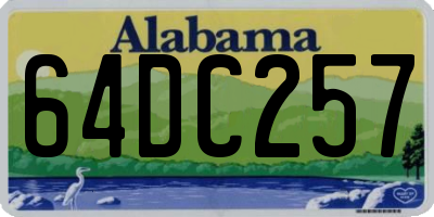 AL license plate 64DC257
