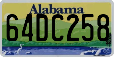 AL license plate 64DC258