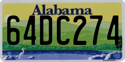 AL license plate 64DC274
