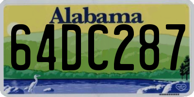 AL license plate 64DC287