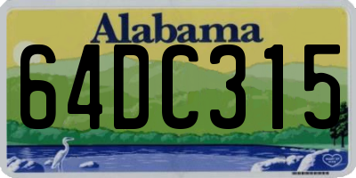 AL license plate 64DC315