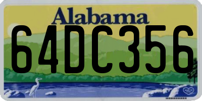 AL license plate 64DC356