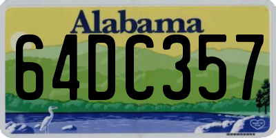 AL license plate 64DC357