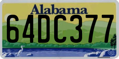 AL license plate 64DC377